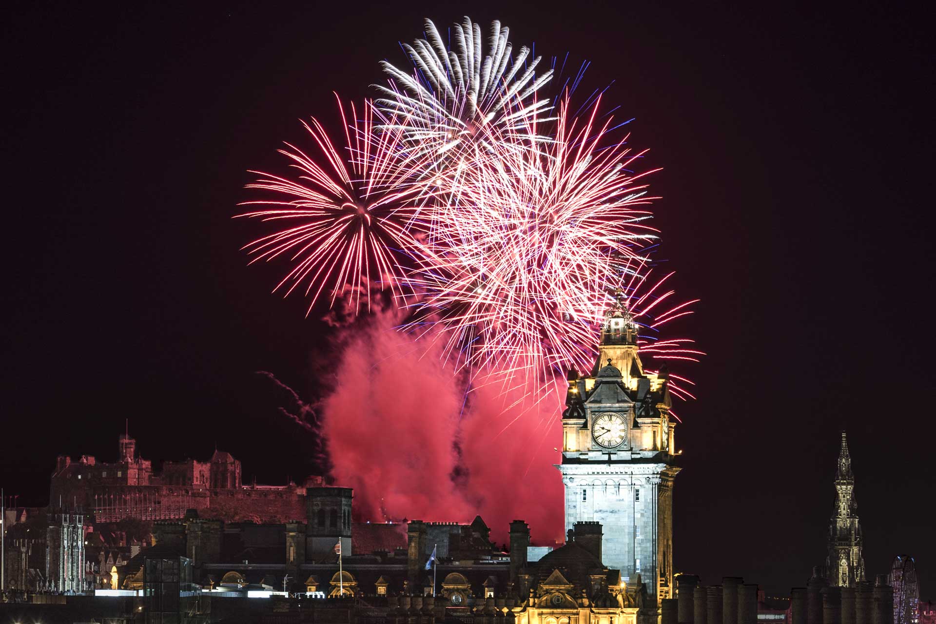 Fireworks over the city