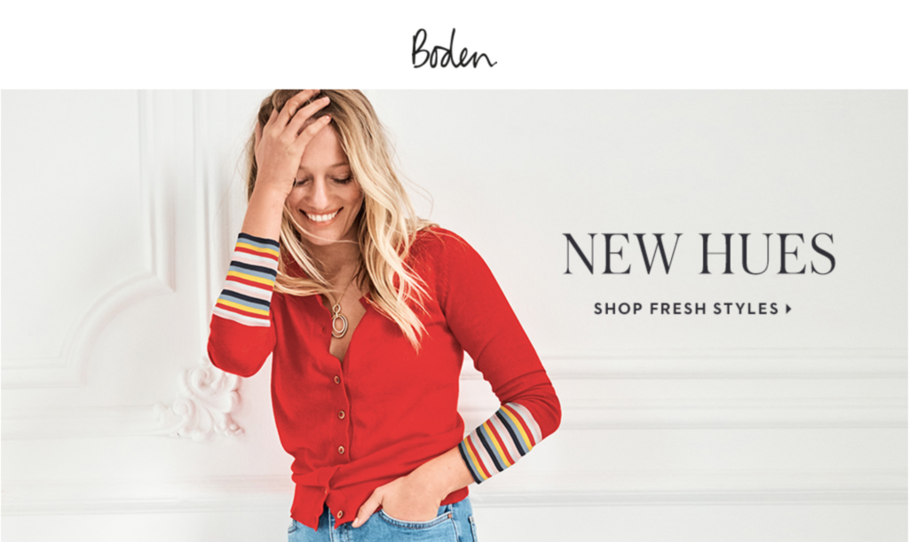 wesite look of boden