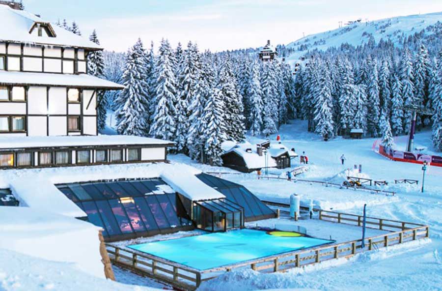 A view of Grand Hotel & Spa at mount kopaonik in Serbia