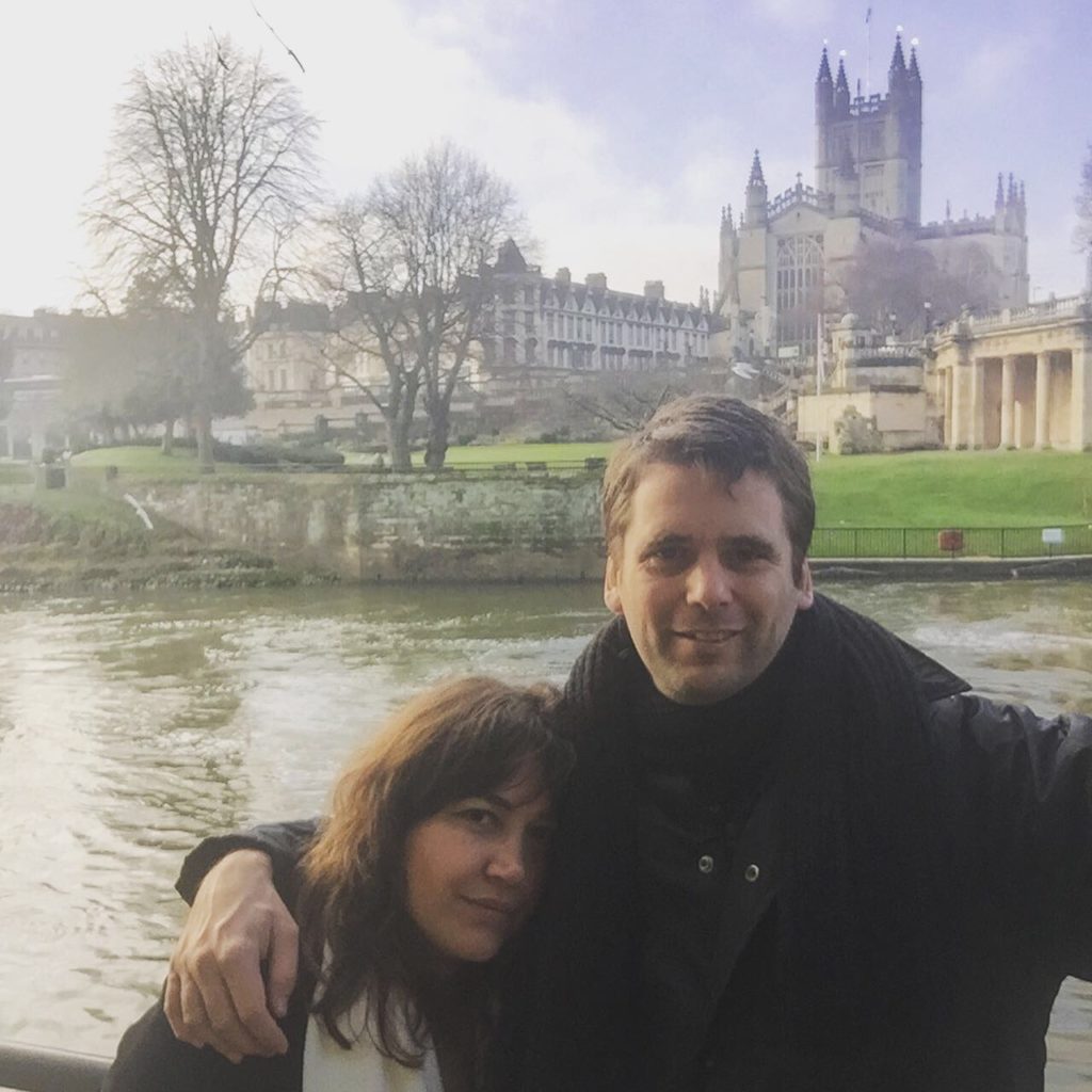 My boyfriend and I in front of Bath Abbey