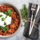 Bulgur pilaf on plate with decorated dinner table